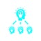 Bulb, light , business light, idea, Creative business idea team cyan olor icon