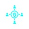 Bulb, light , business light, idea, Creative business idea team cyan olor icon