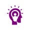 Bulb, light , business light, idea, team, Creative business idea purple color icon