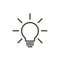 Bulb light icon vector. Line lamp on symbol.