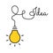 Bulb light idea. concept of big ideas inspiration innovation, invention, effective thinking. Starting the thinking process.