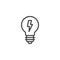 Bulb with lightning line icon