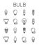 Bulb related vector icon set.