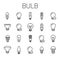 Bulb related vector icon set.