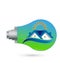 Bulb with smart house ecological panel solar vector icon