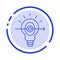 Bulb, Success, Focus, Business Blue Dotted Line Line Icon