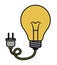 Bulb wild plug electric drawing isolated icon design