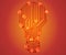Bulbs design over orange background vector illustration