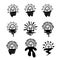 Bulbs icons set funny and alien style vector