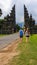 Buleleng - A couple walking in front of Bali Handara Gate