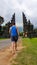 Buleleng - A man standing in front of Bali Handara Gate