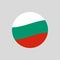 Bulgaria circle flag icon. Waving Bulgarian badge. Vector illustration.