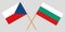 Bulgaria and Czechia. The Bulgarian and Czech flags. Official colors. Correct proportion. Vector