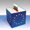 Bulgaria, European parliament elections, ballot box and flag