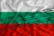 Bulgaria flag development, fence mesh and barbed wire. Emigrants isolation concept. With place for your text