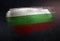 Bulgaria Flag Made of Metallic Brush Paint on Grunge Dark Wall