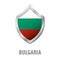 Bulgaria flag on metal shiny shield illustration.