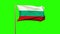 Bulgaria flag waving in the wind. Green screen