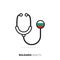 Bulgaria healthcare concept. Medical stethoscope with country flag