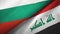 Bulgaria and Iraq two flags textile cloth