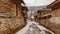 Bulgaria Koprivshtitsa old city cobblestone street in winter