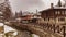 Bulgaria Koprivshtitsa old city cobblestone street in winter