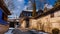 Bulgaria Koprivshtitsa old city cobblestone street in winter