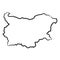 Bulgaria map from the contour black brush lines different thickness on white background. Vector illustration