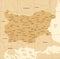 Bulgaria Map - Vintage Detailed Vector Illustration