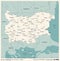 Bulgaria Map - Vintage Detailed Vector Illustration