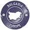 Bulgaria map vintage stamp.