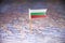 Bulgaria marked with a flag on the map