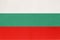 Bulgaria national fabric flag textile background. Symbol of international world european balkan country