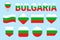 Bulgaria national flag collection. Vector Bulgarian flags set. Flat isolated icons. Traditional colors. Web, sports pages, travel,