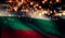 Bulgaria National Flag Light Night Bokeh Abstract Background