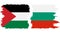 Bulgaria and Palestine grunge flags connection vector