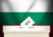 Bulgaria President Elections Modern Abstract Background with Flag and Voting Box. Voting Concept Wallpaper