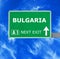 BULGARIA road sign against clear blue sky