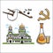 Bulgaria symbols church building and drink musical instrument