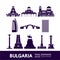 Bulgaria travel destination grand vector illustration.