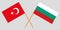 Bulgaria and Turkey. The Bulgarian and Turkish flags. Official colors. Correct proportion. Vector