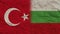 Bulgaria and Turkey Flags Together, Crumpled Paper Effect 3D Illustration