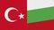 Bulgaria and Turkey Two Half Flags Together