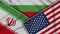 Bulgaria United States of America Iran Flags Together Fabric Texture Illustration