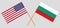 Bulgaria and USA. The Bulgarian and American flags. Official colors. Correct proportion. Vector