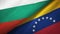 Bulgaria and Venezuela two flags textile cloth, fabric texture