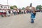 Bulgaria, village of Bulgarians. Common dance portrait on Nestenar games