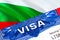 Bulgaria Visa in passport. USA immigration Visa for Bulgaria citizens focusing on word VISA. Travel Bulgaria visa in national