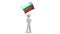 Bulgaria waving flag. 3d Man holding and waving Bulgarian flag on transparent background. Loop. Alpha channel. 4K.