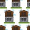 Bulgarian architecture seamless pattern house or dwelling travel to Bulgaria